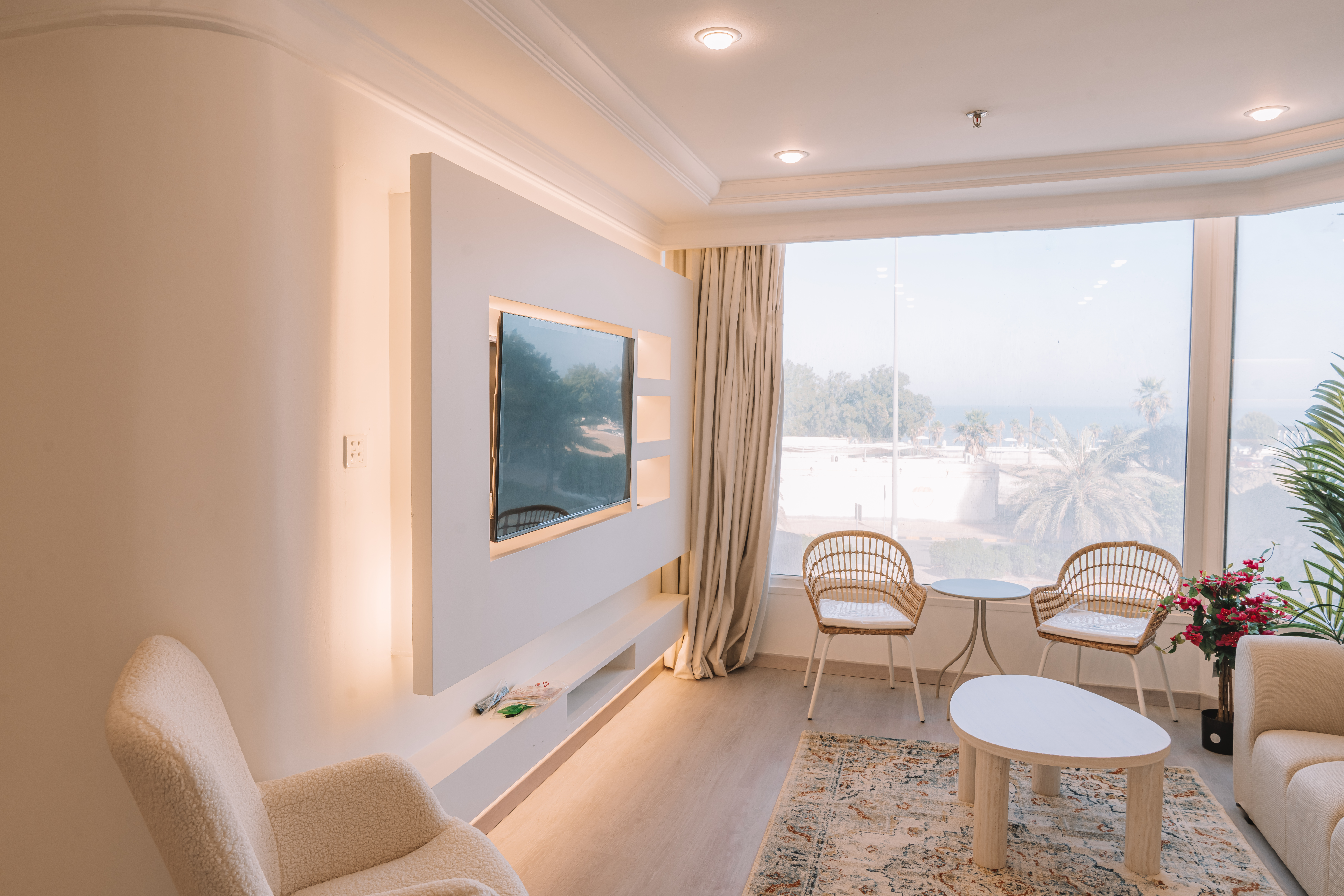 Living Room with Beautiful Artwork and View