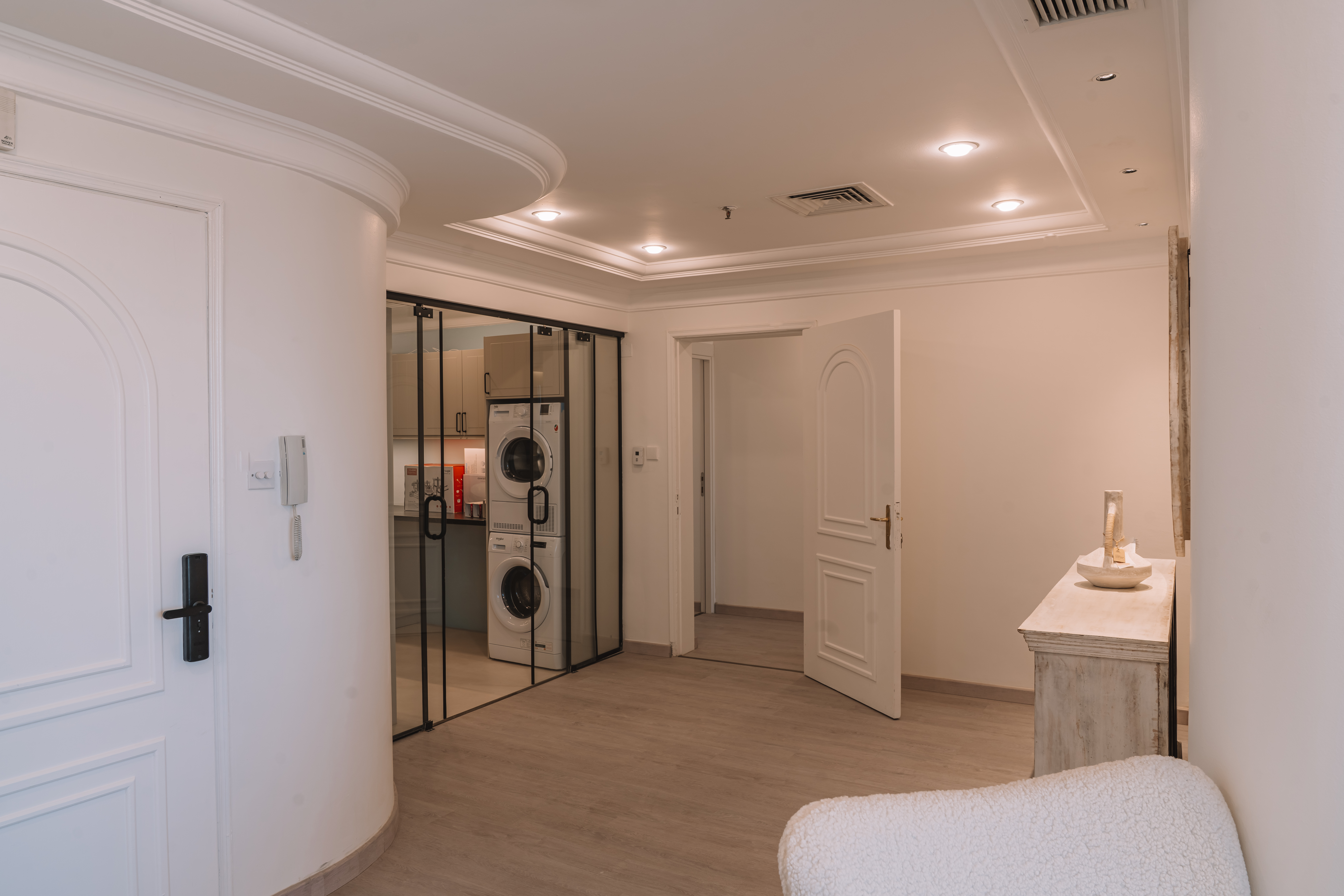 Modern Entryway with Laundry Area